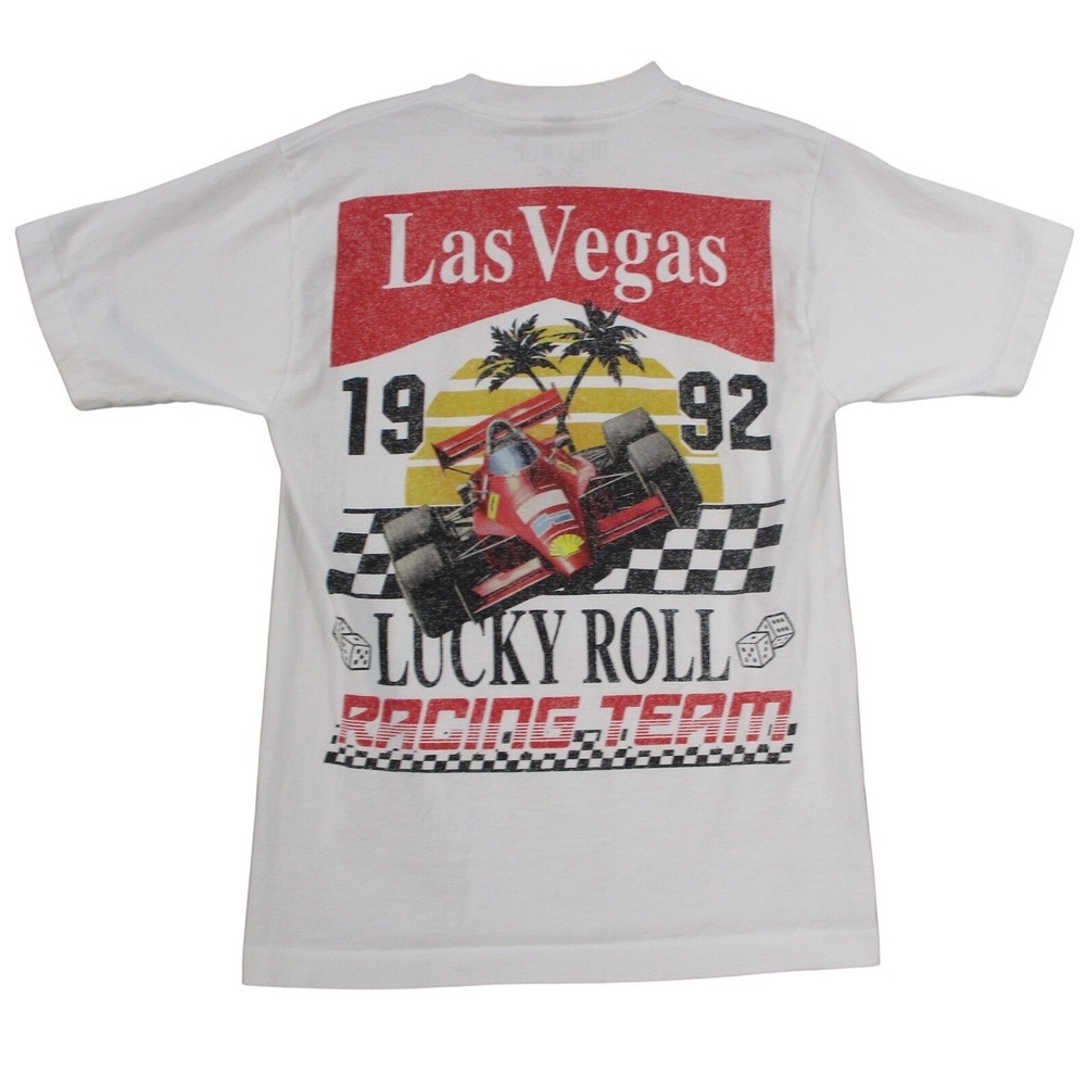 Bellevue Boys Las Vegas‎ Lucky Roll Racing Team Graphic T-Shirt White Mens Small
